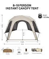 Naturehike Cloud Bounder Hexagonal Pop up Canopy Gazebo Tent, Hot Tent with Stove Jack 8-10 Person Camping Tent, 4 Season Tent for Camping
