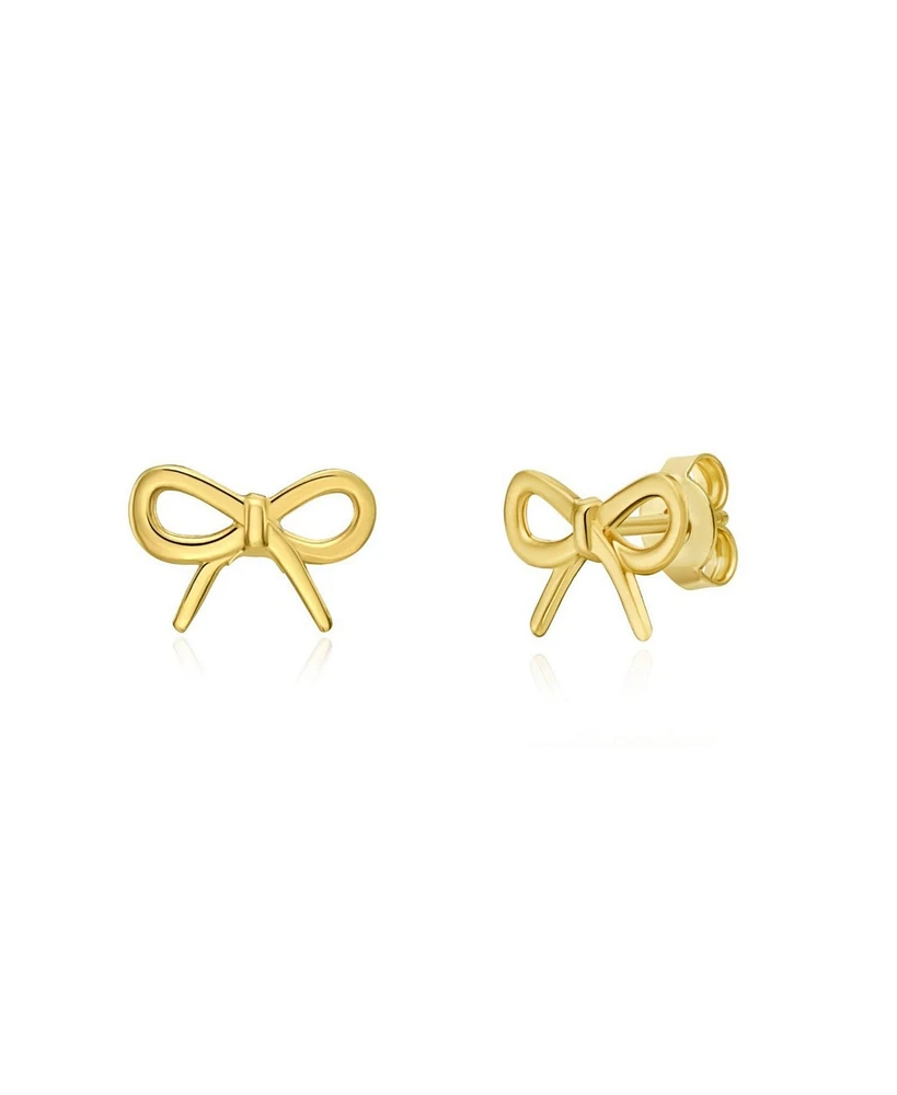 The Lovery Gold Bow Stud Earrings 14K Gold