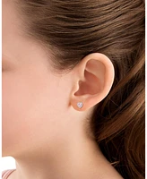 Tiny Blessings Children's 14K Gold Blissful Heart Studs Girls' Screw Back Earrings