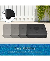 Best Choice Products Heavy-Duty Outdoor Cantilever Base Stand w/ Wheels, Locks