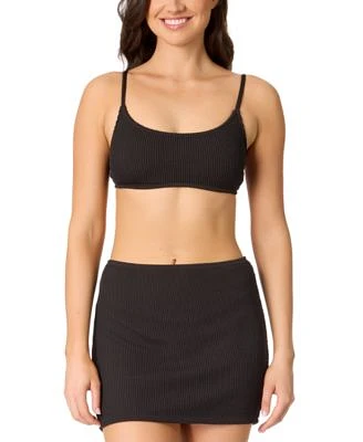 Salt Cove Juniors Scoop Neck Bralette Bikini Top Ribbed Pull On Cover Up Skirt Exclusively At Macys