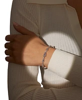 Eliot Danori Silver-Tone Cubic Zirconia Bangle Bracelet, Exclusively at Macy's