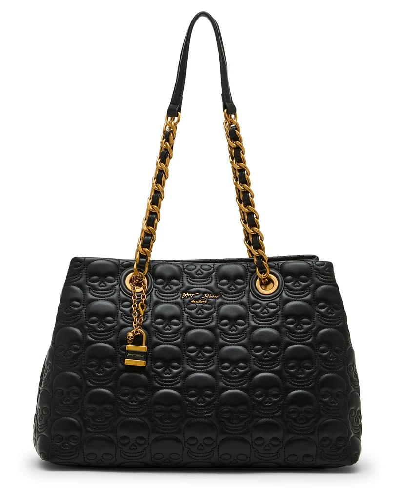 Betsey Johnson Skele-Tease Compartment Tote Bag