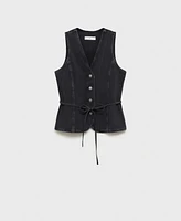 Mango Women's Denim Bow Vest
