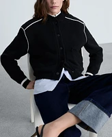 Mango Women's Knitted Bomber Jacket