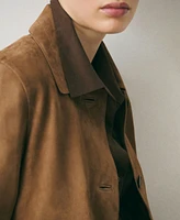Mango Women's Chest-Pocket Suede Jacket