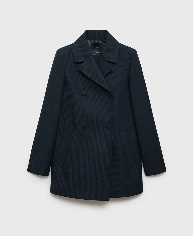 Mango Women's Double-Breasted Lapels Coat