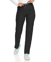 Medichic Plus Terri Stretch Straight Leg Six Pocket Cargo Scrub Pants, Black, 2X Large