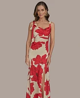 Donna Karan New York Women's Printed Cowl-Neck Gown