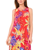 Msk Women's Round-Neck Sleeveless Keyhole Back Maxi Dress