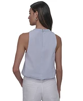 Dkny Jeans Women's Striped Cotton Bubble-Hem Sleeveless Top - EDS