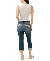 Silver Jeans Co. Women's Suki Mid-Rise Curvy-Fit Capri