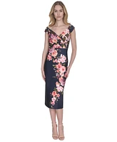 Eliza J Women's Off-The-Shoulder Floral Midi Dress