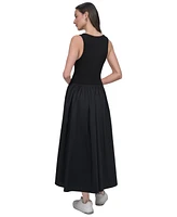 Dkny Jeans Women's Mixed-Media Tank Dress - BLK