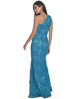 Jessica Howard Petite One-Shoulder Sequin Lace Gown