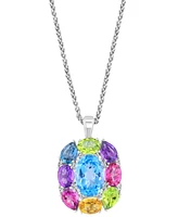 Effy Multi-Gemstone 18" Pendant Necklace (17-3/4 ct. t.w.) in Sterling Silver