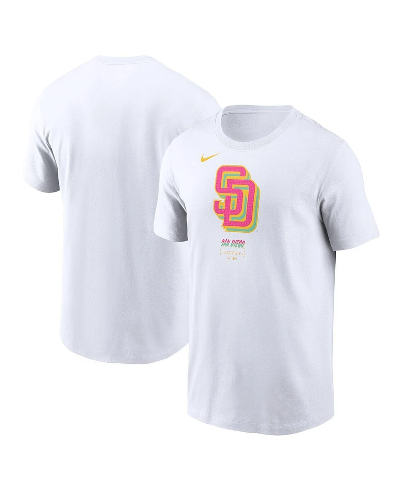 Nike Men's White San Diego Padres City Connect Large Logo T-Shirt