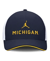 Jordan Men's College Navy/White Michigan Wolverines Rise Adjustable Trucker Hat