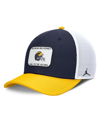 Jordan Men's Navy/Maize Michigan Wolverines Rise Adjustable Trucker Hat