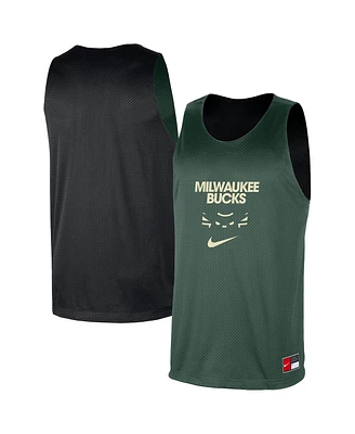 Nike Men's Hunter Green/Black Milwaukee Bucks Courtside Reversible Mesh Practice Jersey