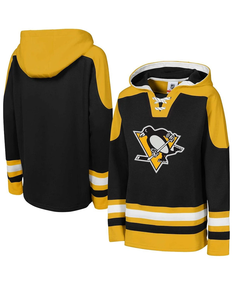 Outerstuff Big Boys and Girls Black Pittsburgh Penguins Must Have Home V-neck Pullover Hoodie