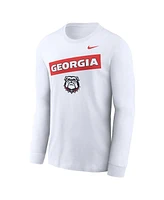 Nike Men's White Georgia Bulldogs Two-Hit Classic Location Long Sleeve T-Shirt