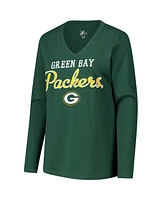 G-iii 4Her by Carl Banks Women's Green Bay Packers Post Season Long Sleeve V-Neck T-Shirt