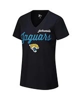 G-iii 4Her by Carl Banks Women's Black Jacksonville Jaguars Post Season V-Neck T-Shirt