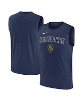 Nike Men's Navy Milwaukee Brewers Knockout Performance Muscle Tank Top