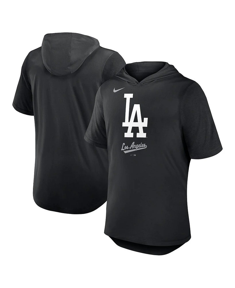 Nike Men's Black Los Angeles Dodgers Tri-Blend Performance Hoodie T-Shirt