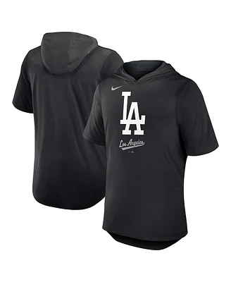 Nike Men's Black Los Angeles Dodgers Tri-Blend Performance Hoodie T-Shirt