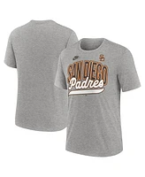Nike Men's Heather Gray San Diego Padres Cooperstown Collection Retro Tri-Blend T-Shirt