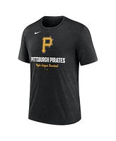 Nike Men's Heather Black Pittsburgh Pirates Logo Tri-Blend T-Shirt