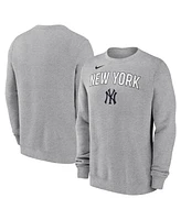 Nike Men's Heather Gray New York Yankees Pullover Sweatshirt