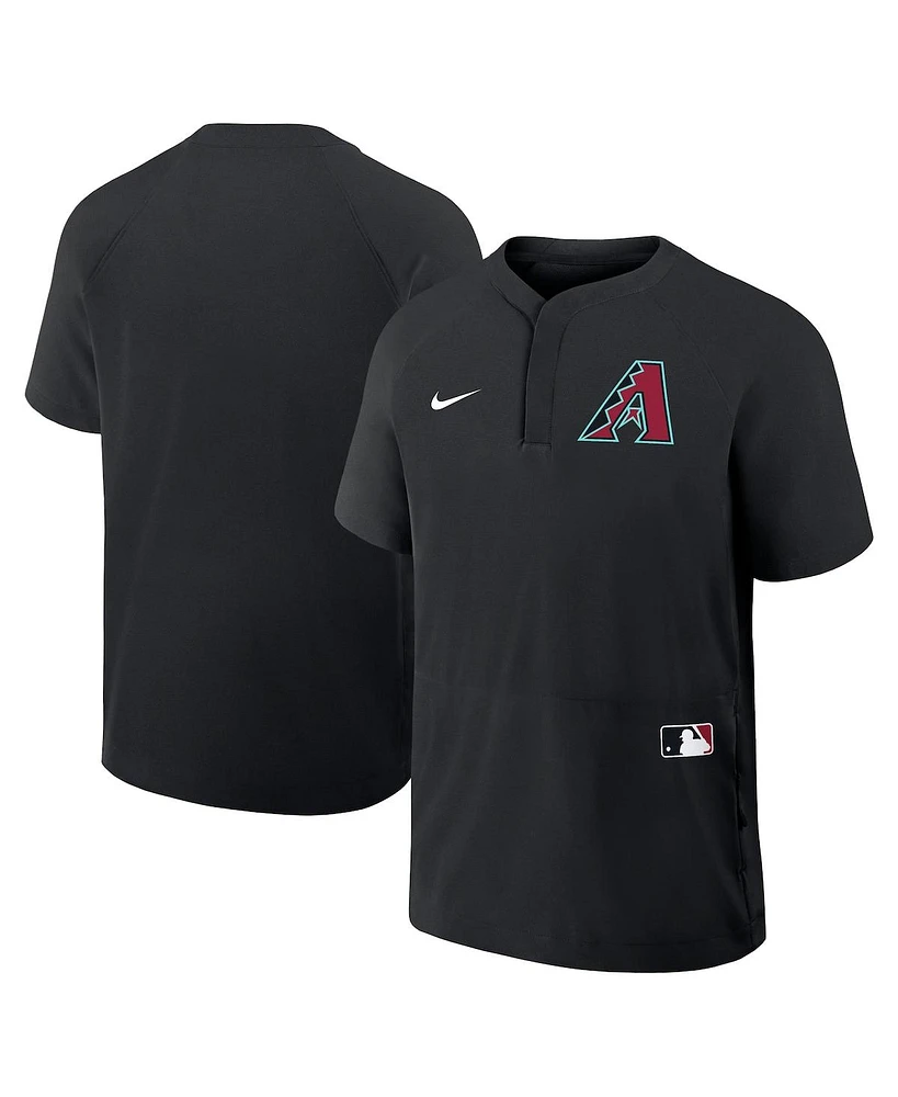 Nike Men's Black Arizona Diamondbacks Authentic Collection Raglan Short Sleeve Windshirt