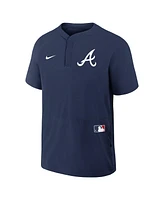 Nike Men's Navy Atlanta Braves Authentic Collection Raglan Short Sleeve Windshirt