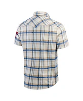 Fanatics Men's Royal Texas Rangers Plaid Full-Snap Shirt