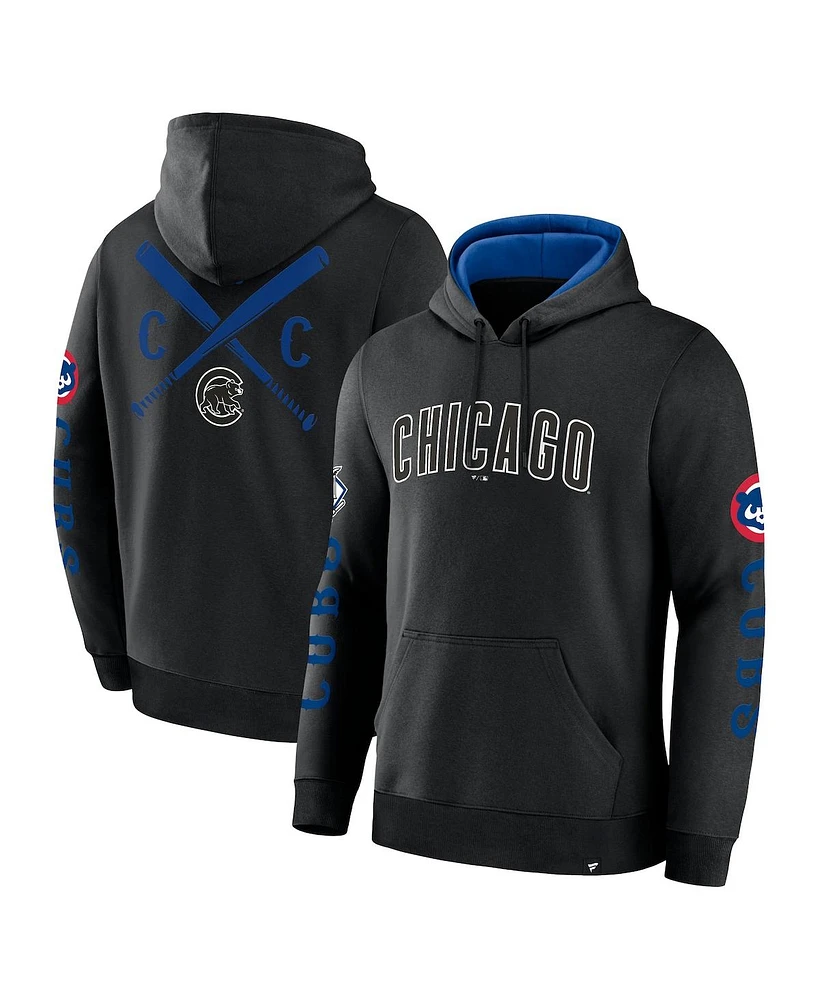 Fanatics Men's Black Chicago Cubs Big City Legacy Fleece Pullover Hoodie
