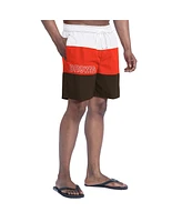 G-iii Sports by Carl Banks Men's Brown/Orange Cleveland Browns Sunrise Volley Swim Shorts