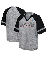 G-iii 4Her by Carl Banks Women's Heather Gray Nascar Hall of Fame Oversized Raglan V-neck T-Shirt