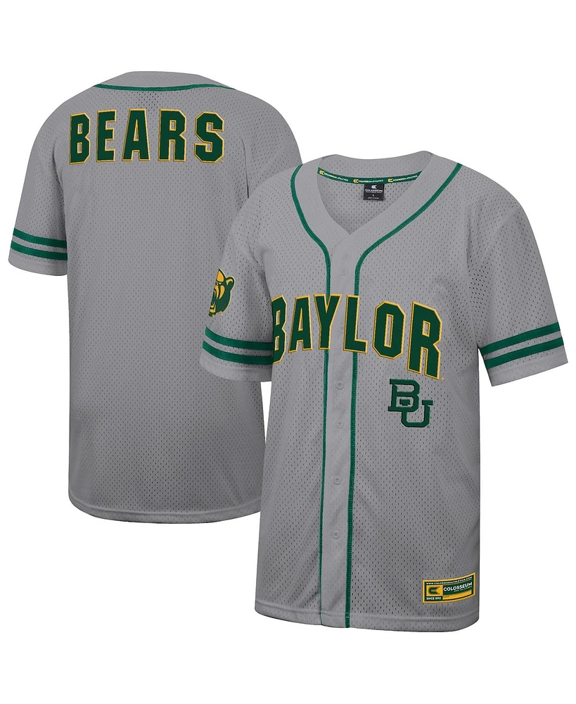 Colosseum Men's Gray Baylor Bears Free Spirited Baseball Jersey