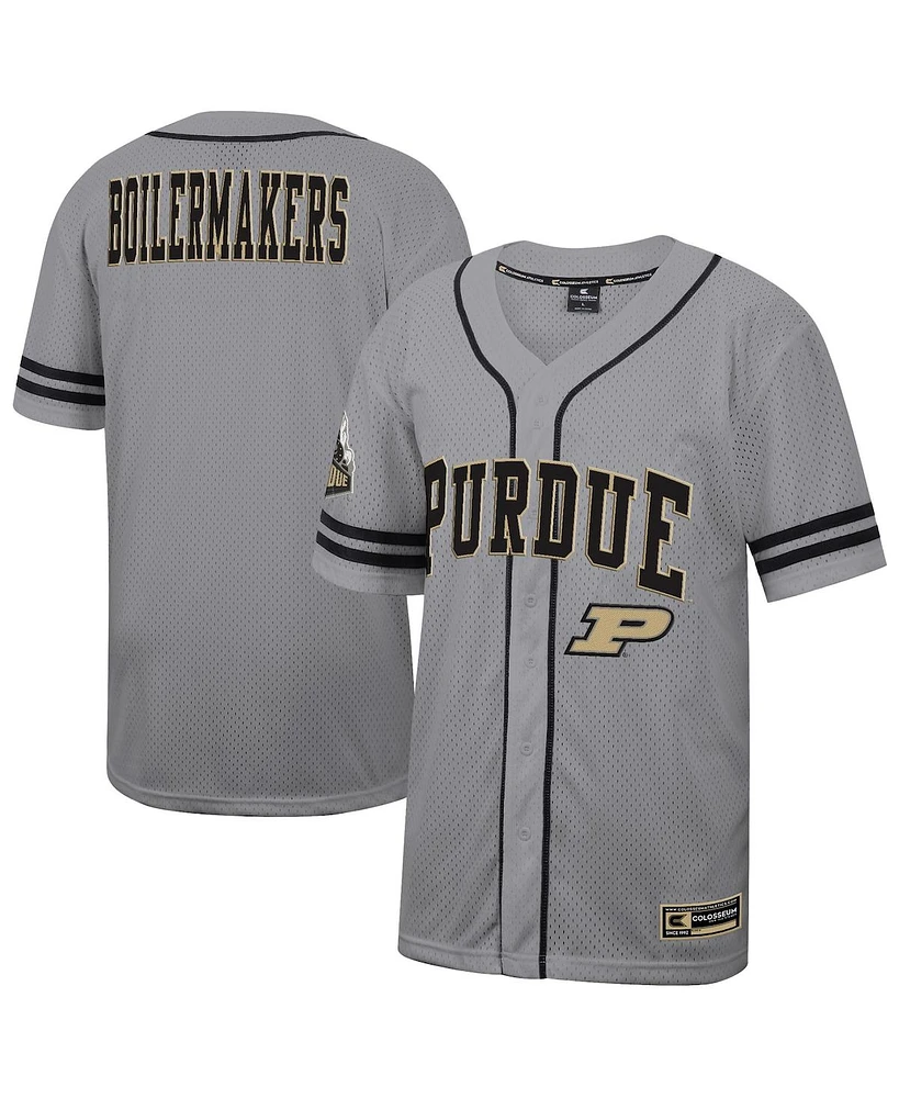 Colosseum Men's Gray Purdue Boilermakers Free Spirited Baseball Jersey