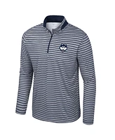 Colosseum Men's Navy UConn Huskies Striped Quarter-Zip Top
