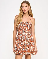 City Studios Juniors' Bow-Back Bubble-Hem Dress