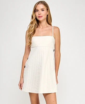City Studios Juniors' Side-Button Empire-Waist Dress