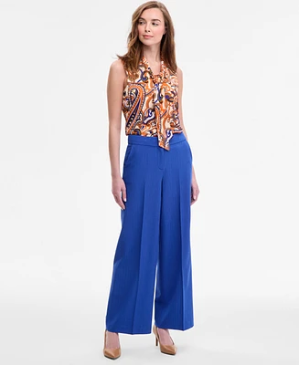 Tahari Asl Women's Mid-Rise Wide-Leg Solid Pants