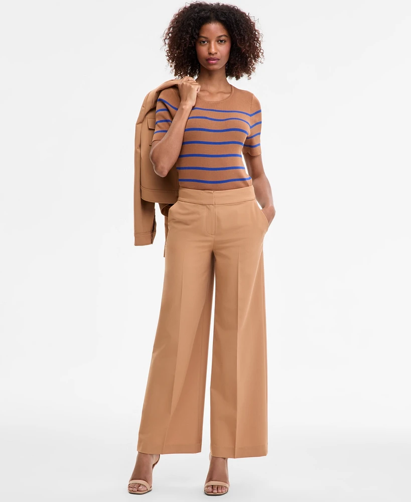 Tahari Asl Women's Mid-Rise Wide-Leg Pants