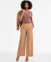 Tahari Asl Women's Mid-Rise Wide-Leg Pants