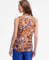 Tahari Asl Women's Sleeveless Tie-Neck Blouse