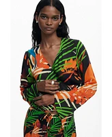 Desigual Women's Tropical wrap top